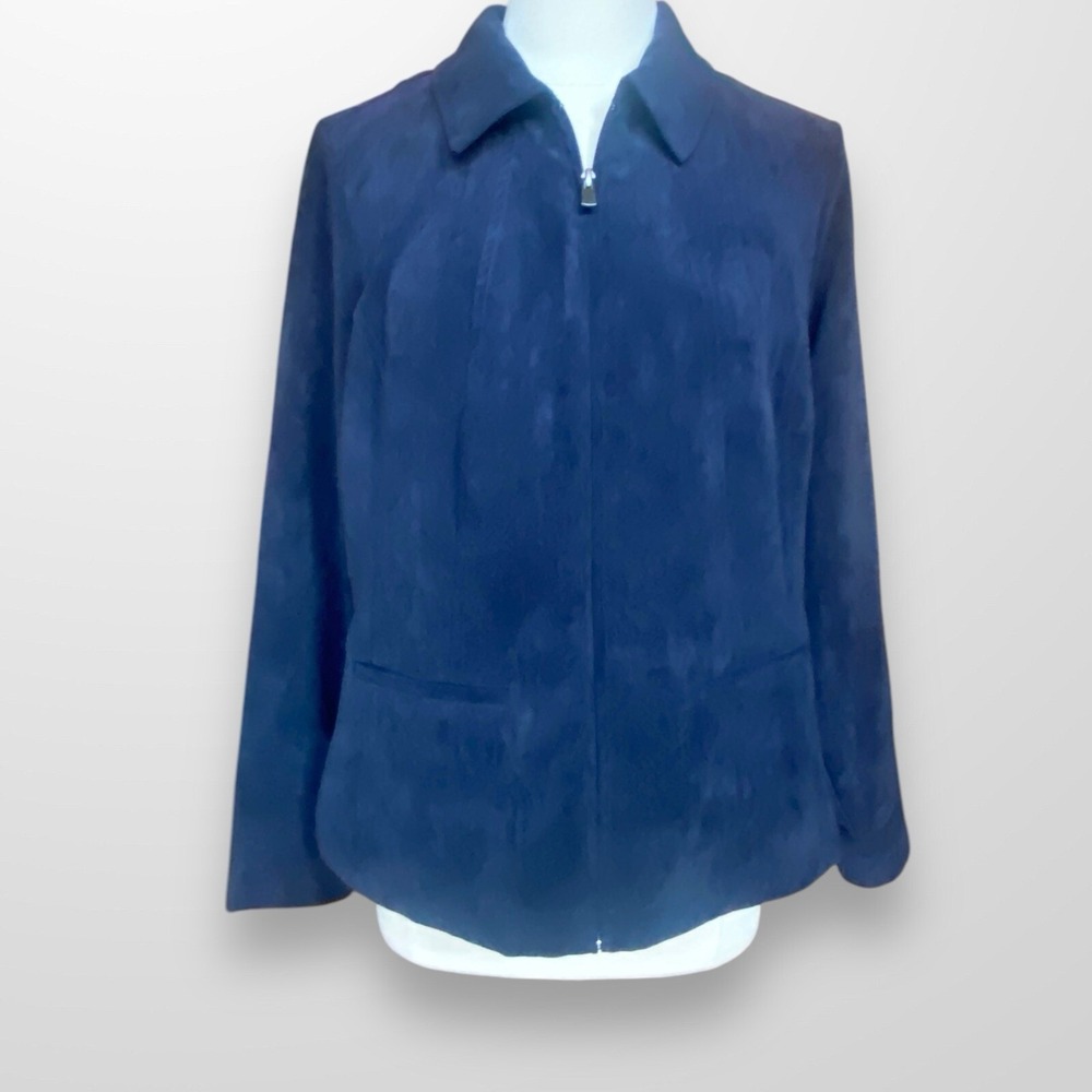 CJ Banks Womens Size X  14W Jacket Lightweight Blue Microfiber Casual NEW‎